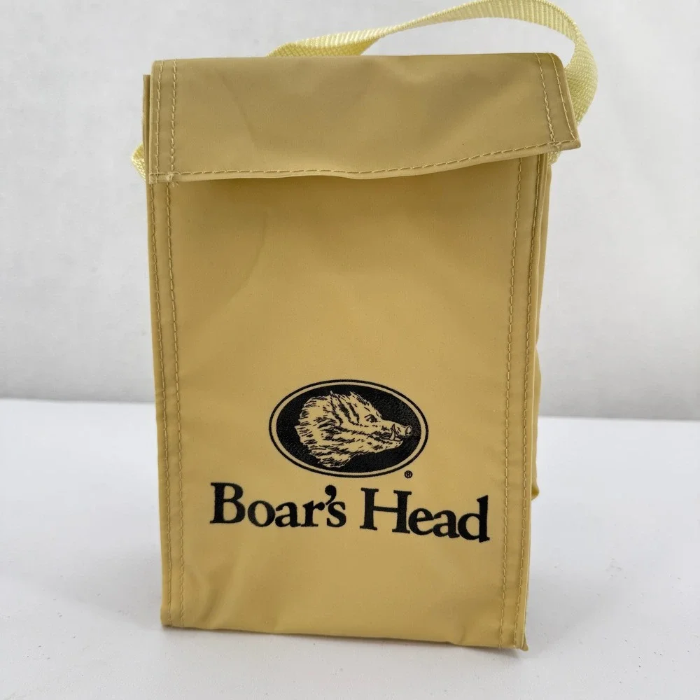 Boar's Head Lunch Bag Cooler Unisex Yellow Insulated Deli Logo Small Tote